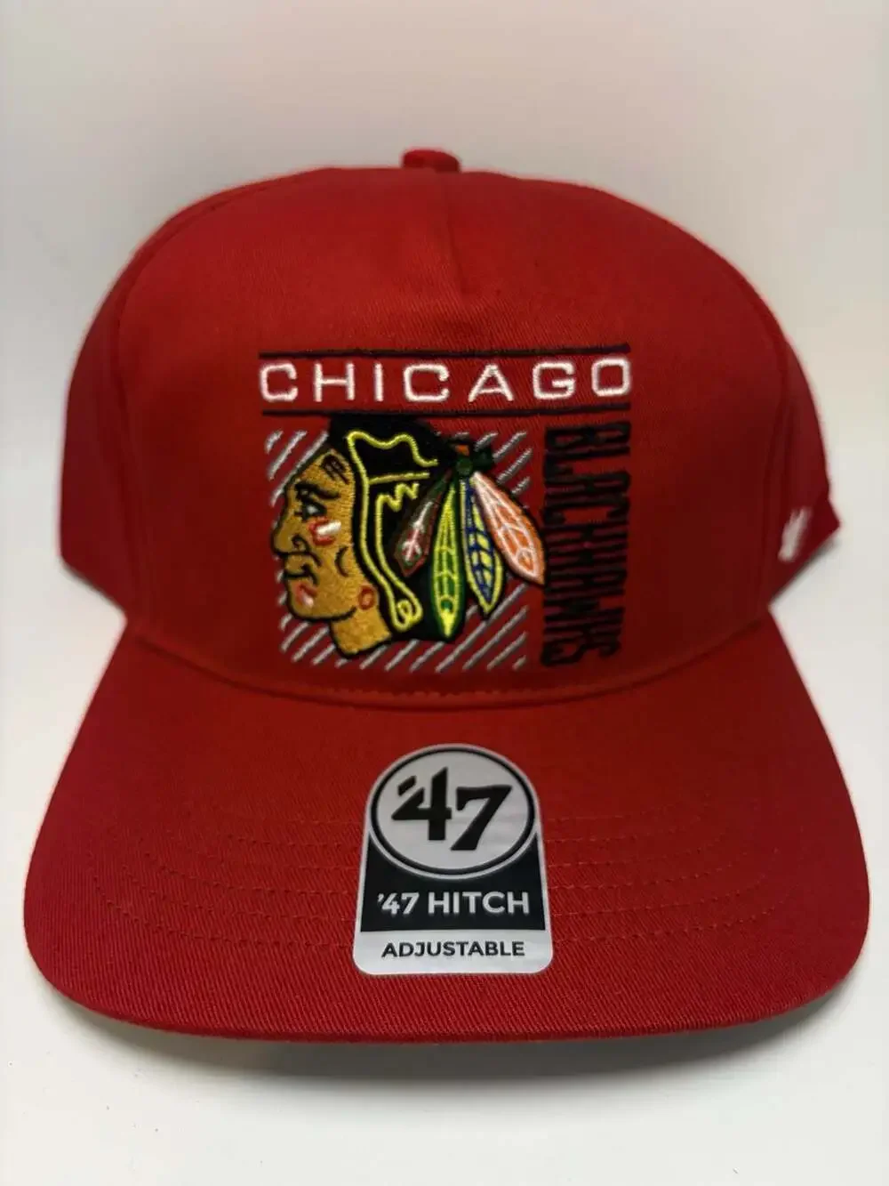 Chicago Blackhawks 47 Brand Red Reflex Hitch Snapback Hat Cap OSFA